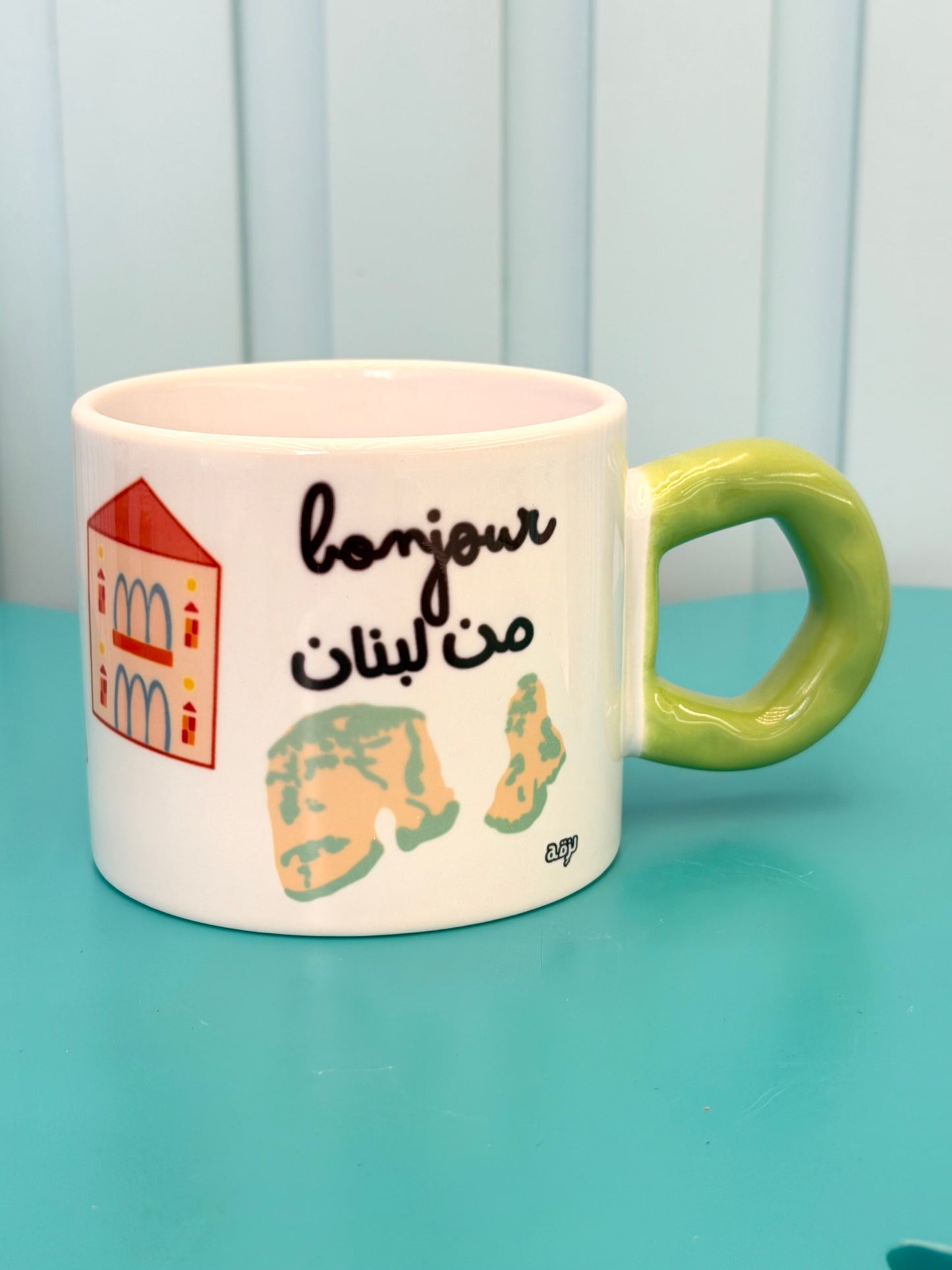 Bonjour men lebnen mug