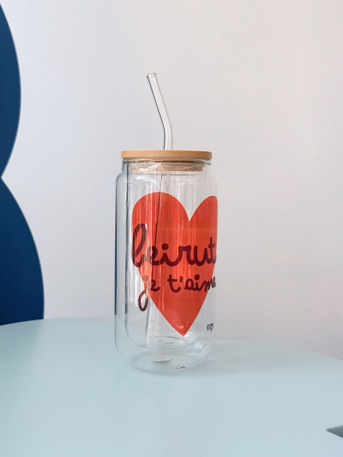 Beirut je t’aime Iced coffee glass cup