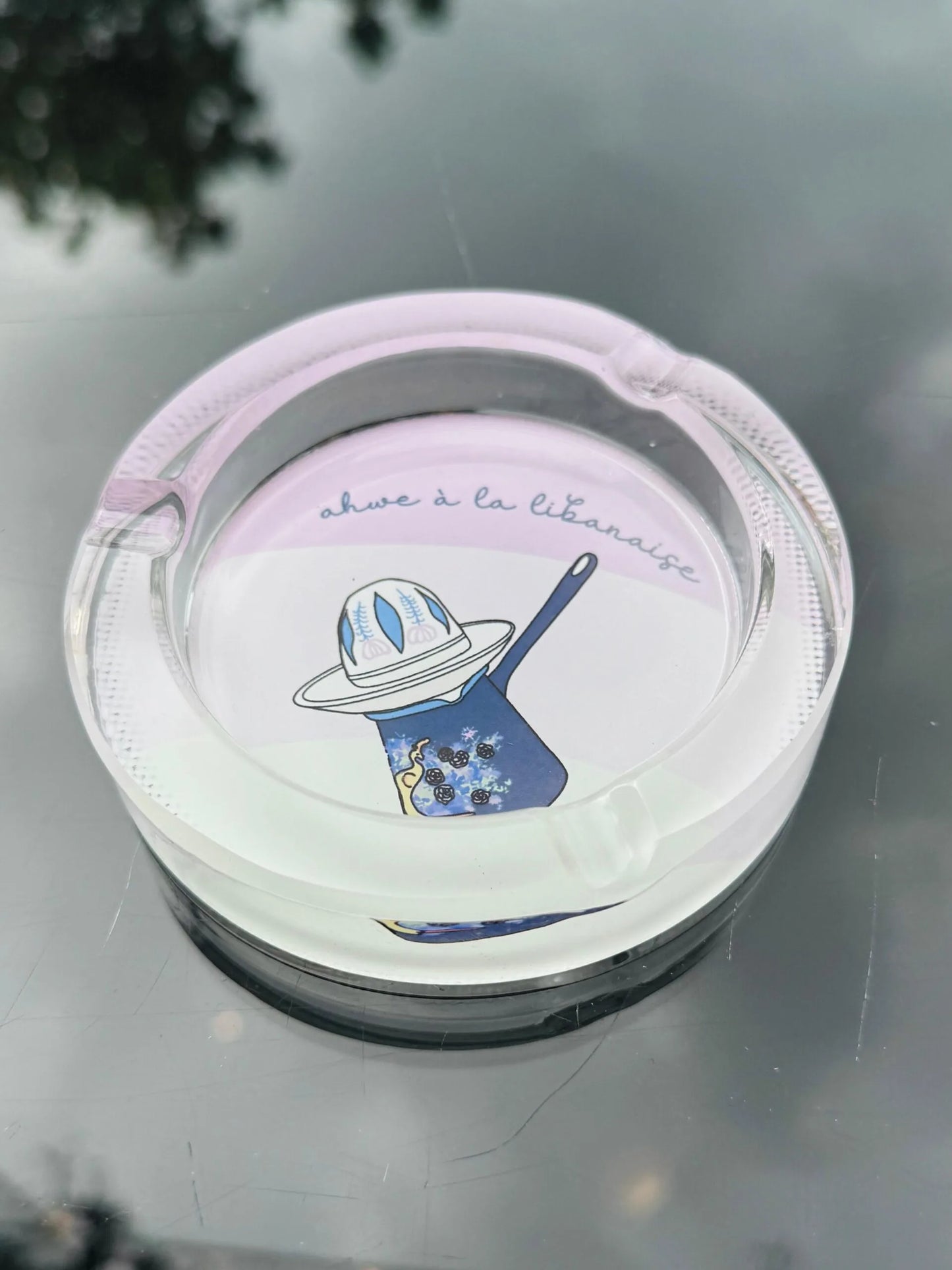 Ahwe a La Libanaise Glass Ashtray