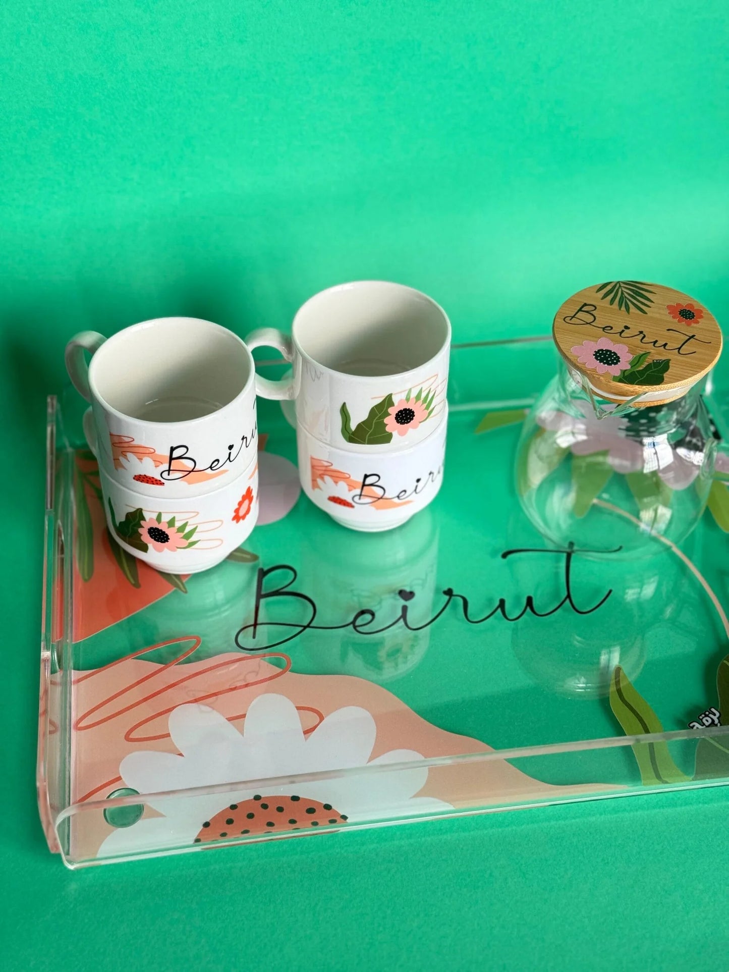 Beirut Flower Set + Cups & Stand
