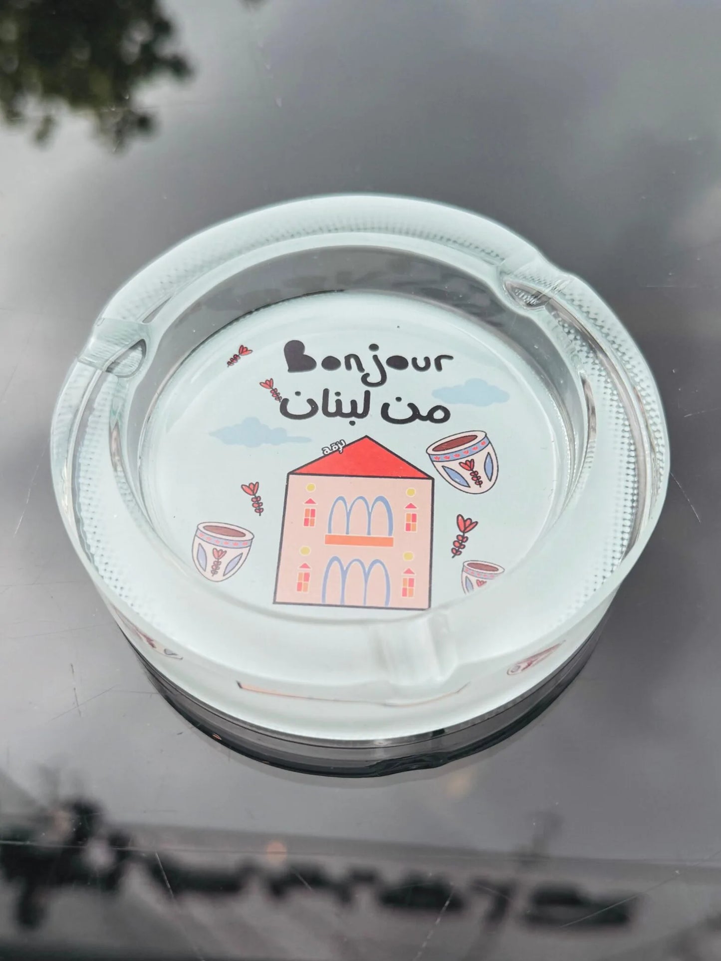 Bonjour Men Lebnen Glass Ashtray