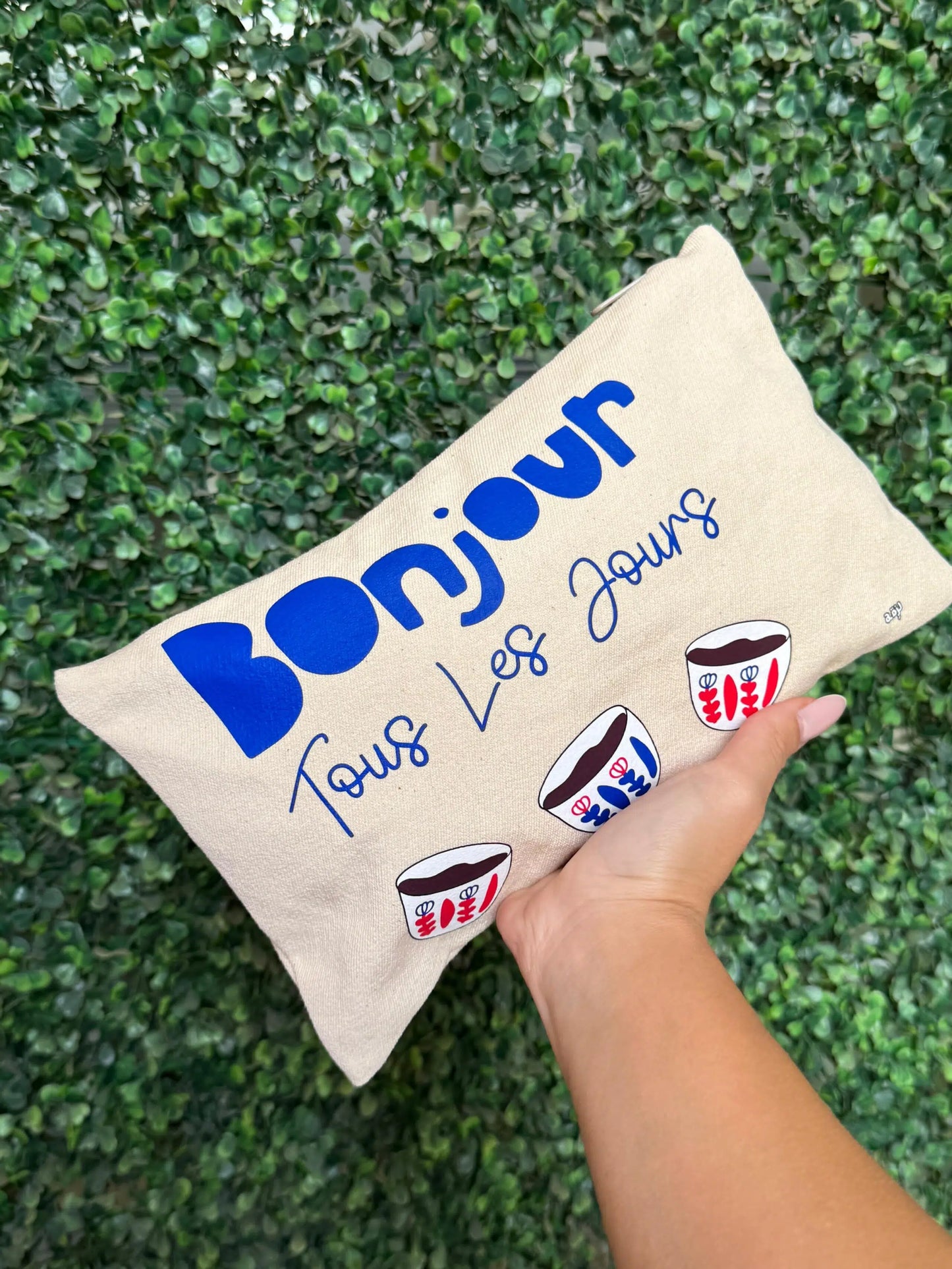 Bonjour Tous Les Jours Blue Pouch