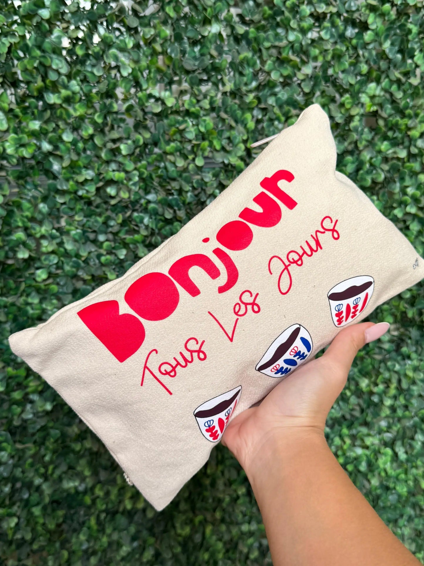 Bonjour Tous Les Jours Red Pouch