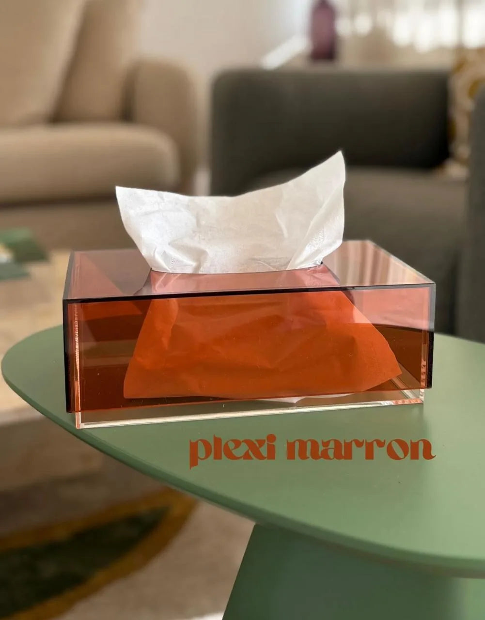 Brown & Glitter Rectangle Tissue Box