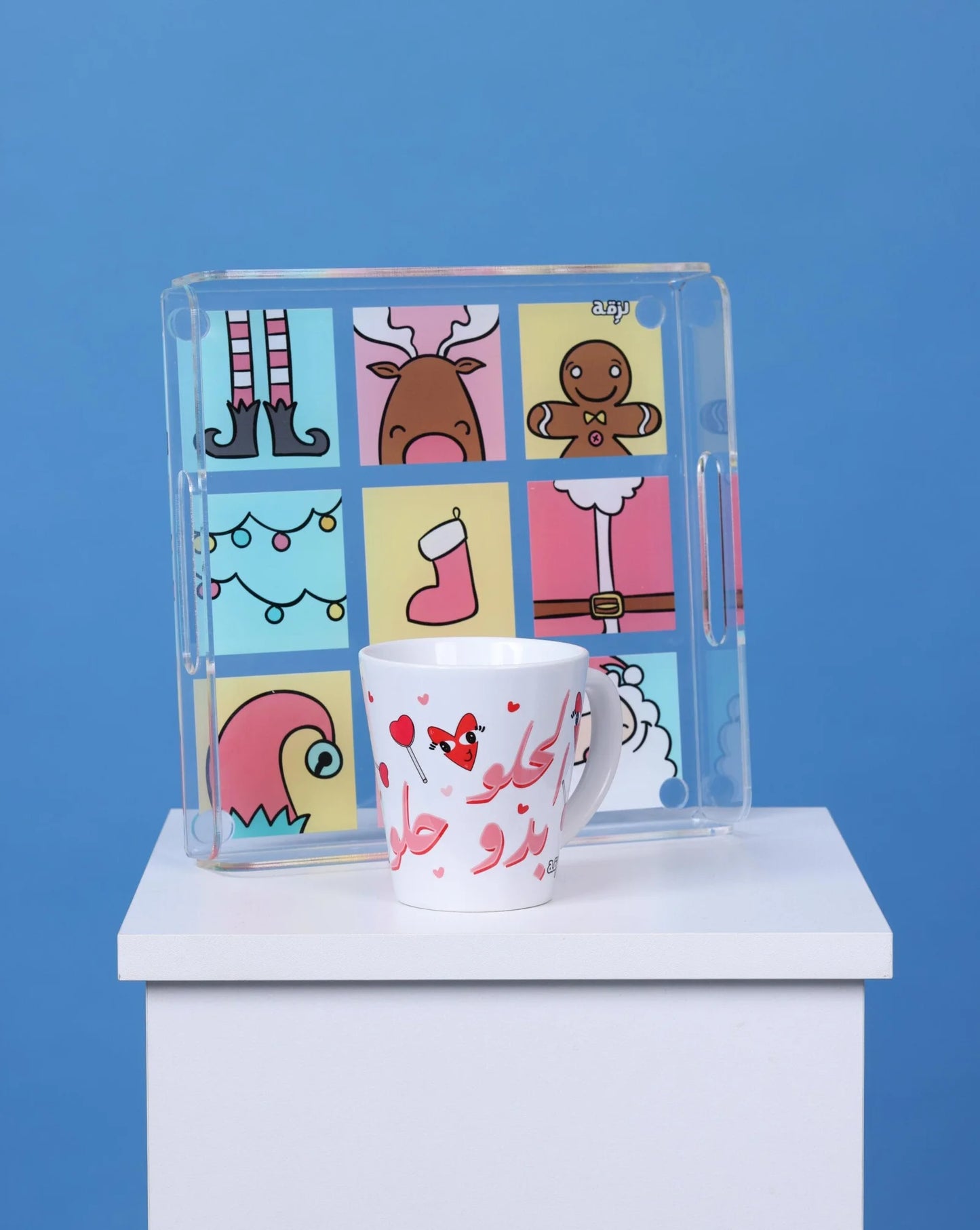Christmas Pattern Tray & Mug