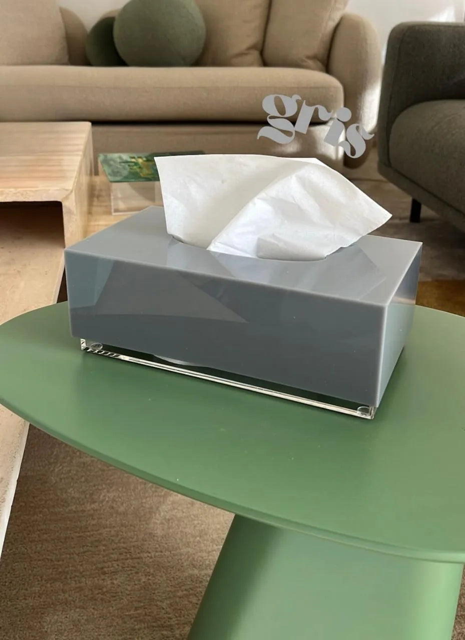 Gray & Glitter Rectangle Tissue Box