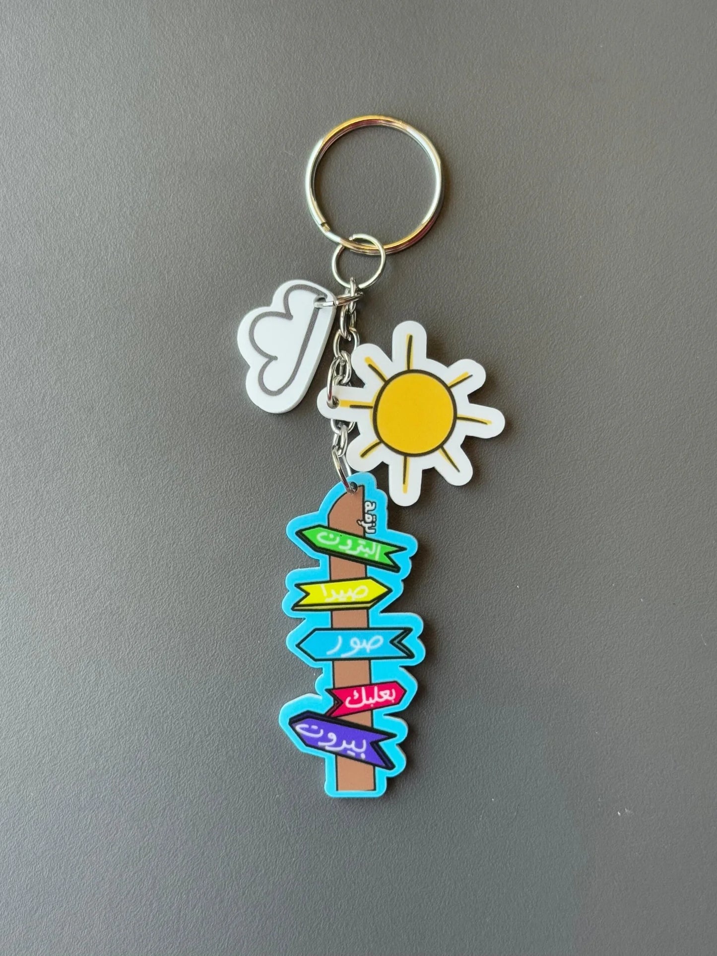 Lebanese Cities Directional Sign Keychain