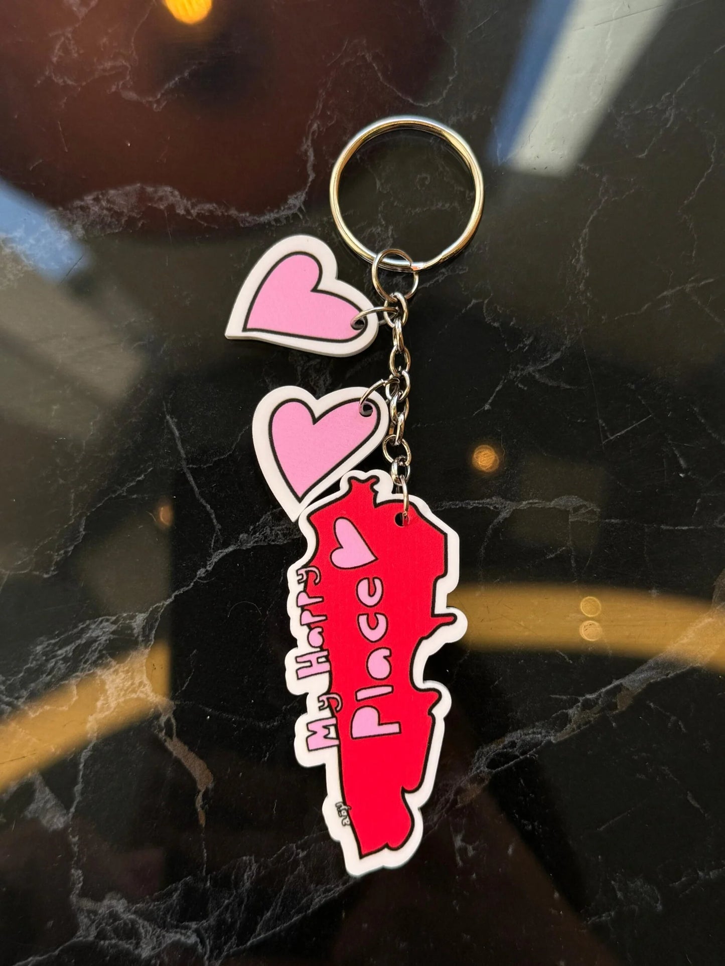 My happy place keychain