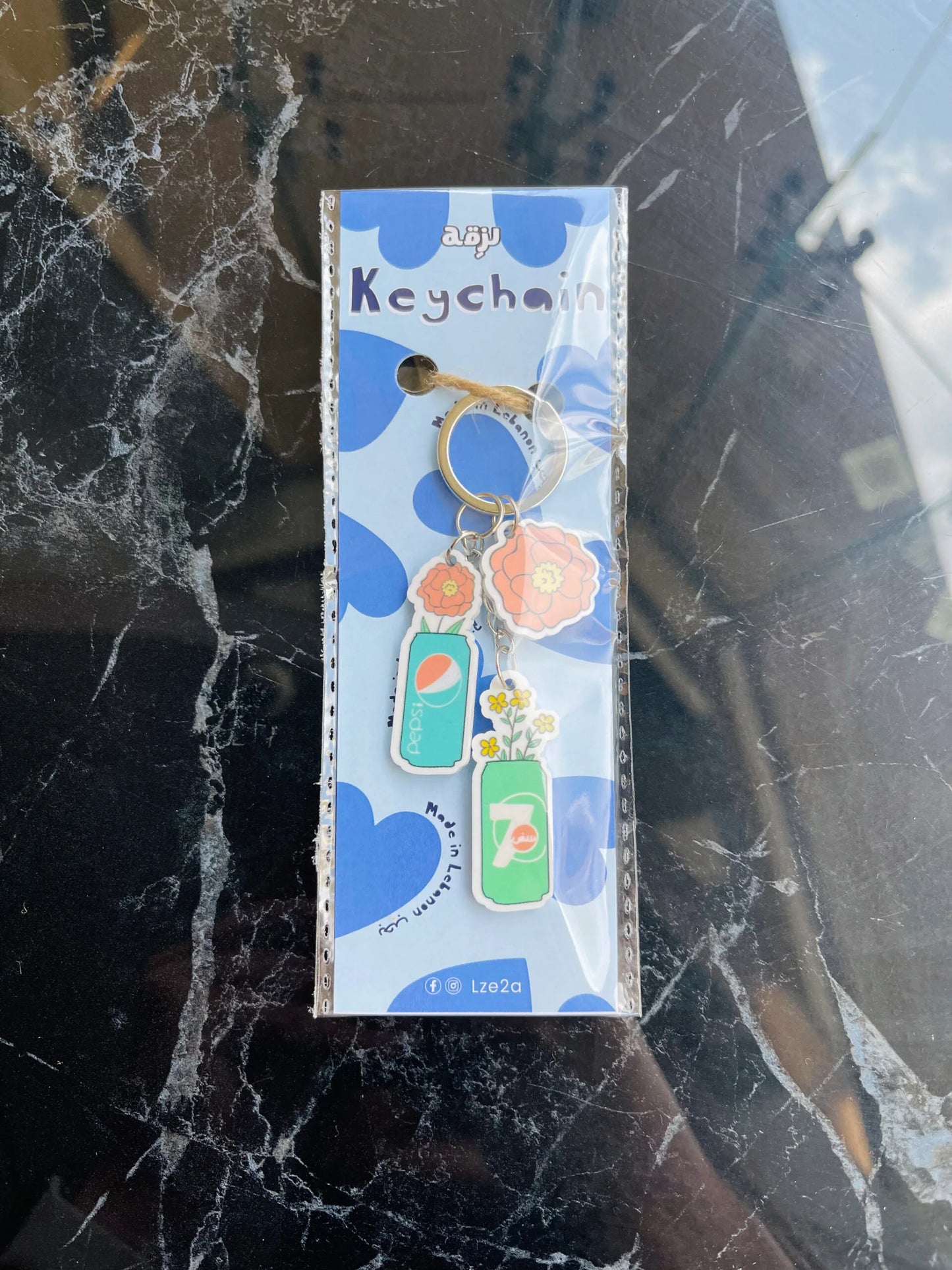 Pepsi and 7up keychain