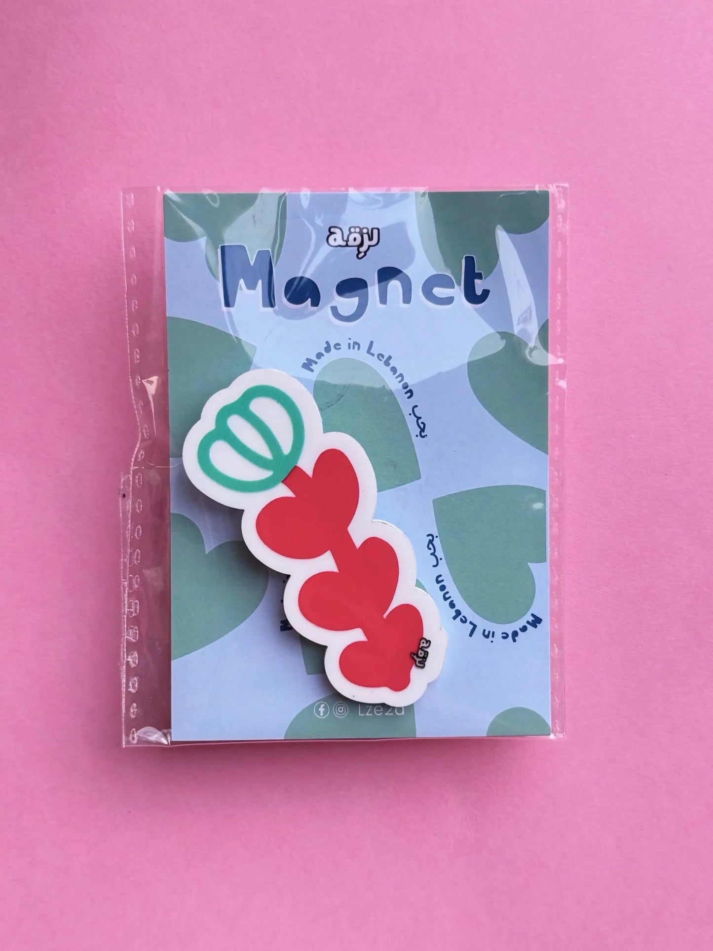 Red Shaffe Flower Magnet