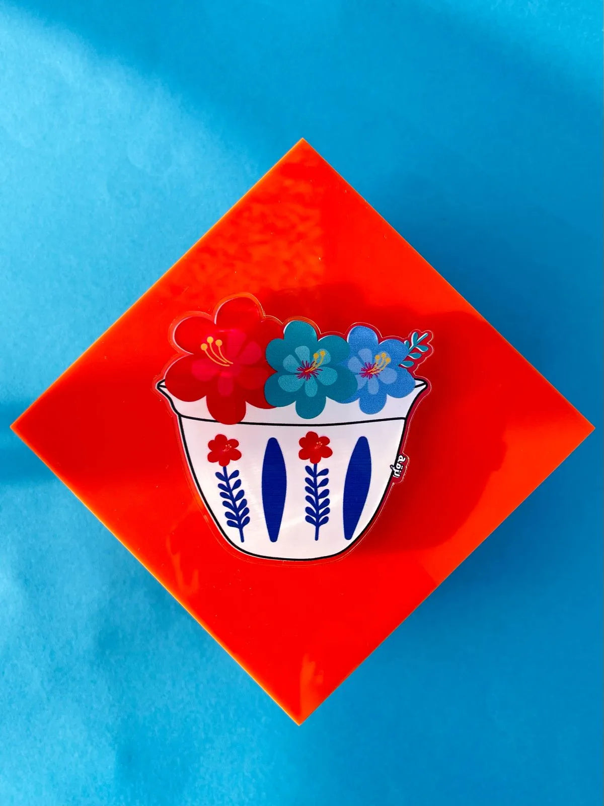 Shaffe Blue Flower Coaster