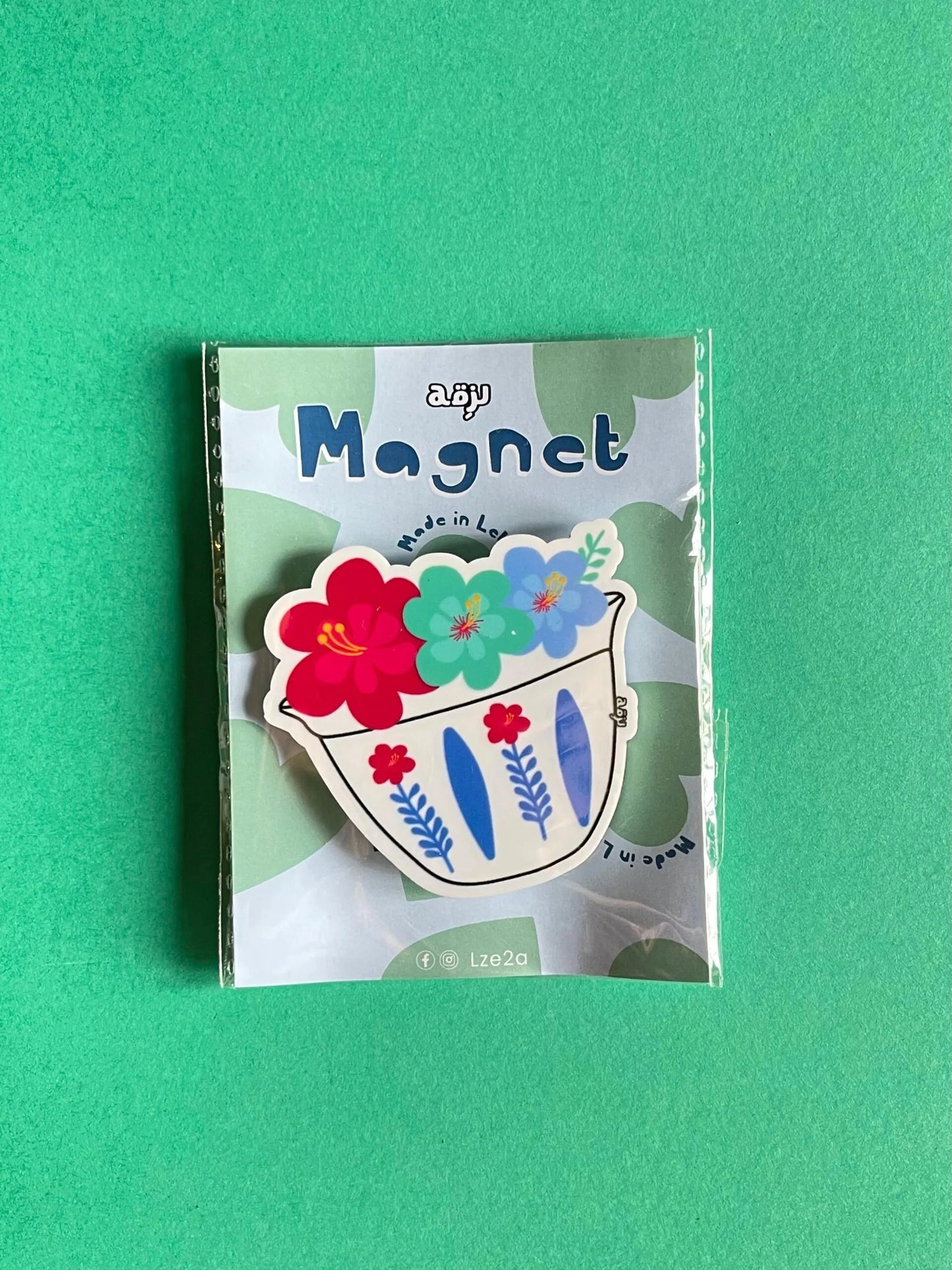 Shaffe Blue Flowers Magnet