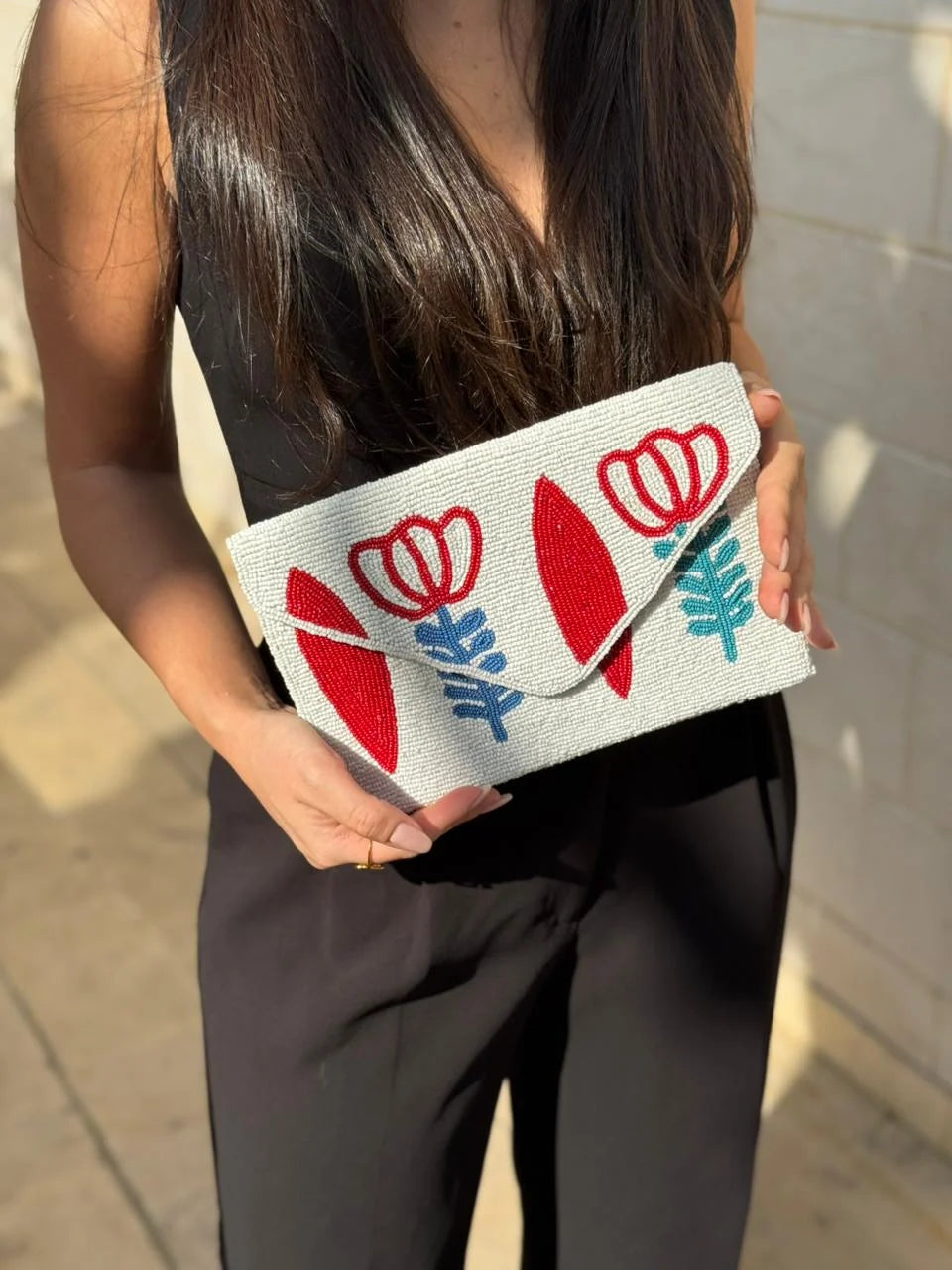 Shaffe Flowers Pearl Bag