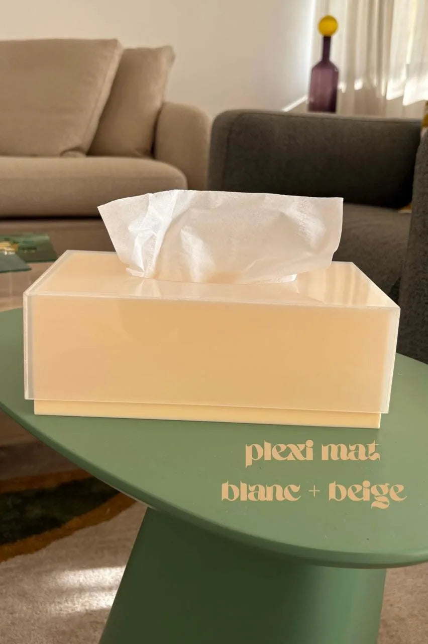 White Matt and Beige & Glitter Rectangle Tissue Box