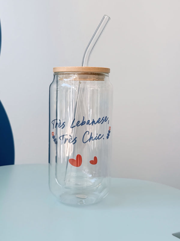 Très lebanese très chic Iced coffee glass cup