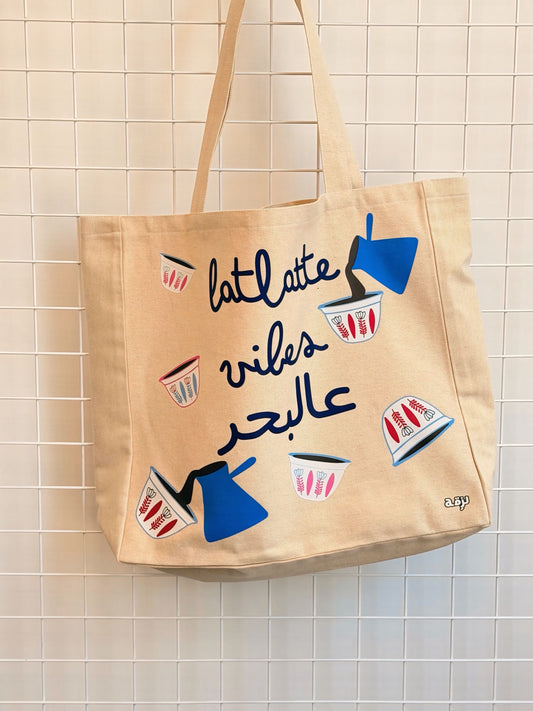 Beach tote latlatte vibes aal baher