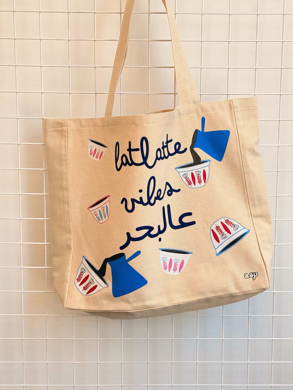 Beach tote latlatte vibes aal baher