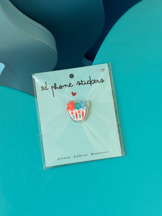 Shaffe flower 3d phone stickers