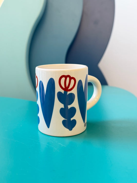 Heart Shaffe flower espresso glass