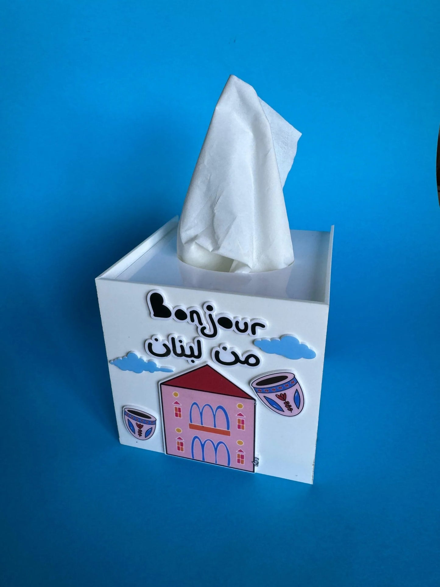 Bonjour men lebnen white tissue box
