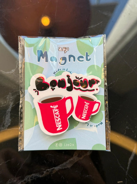 Bonjour nescafe magnet