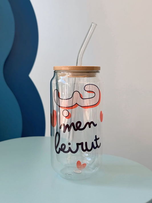 Hob men beirut Iced coffee glass cup