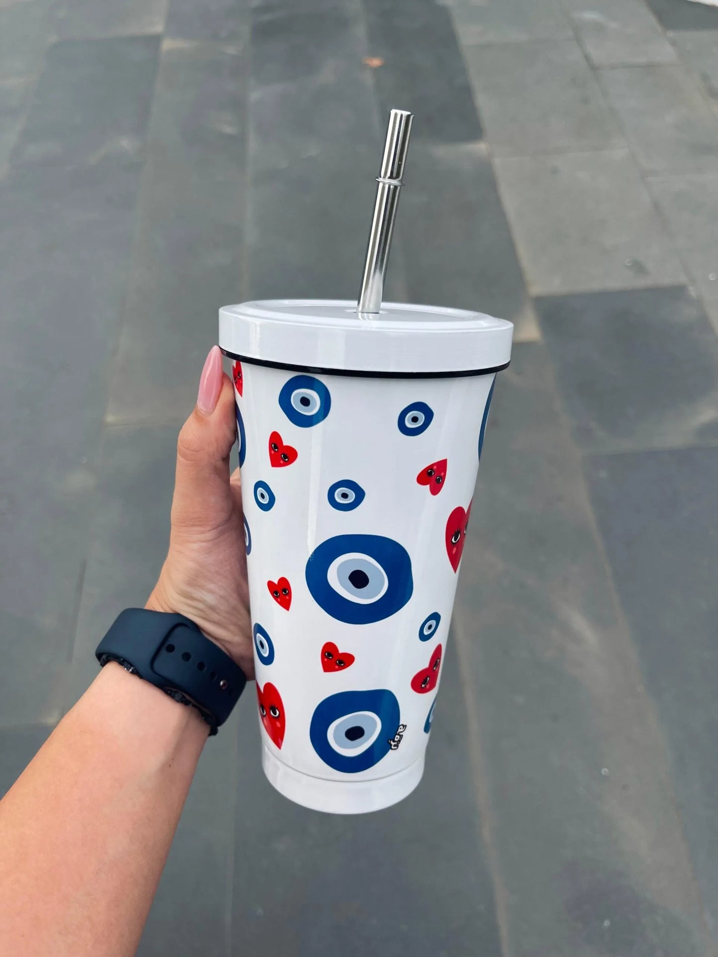 Evil Eye With Hearts Tumbler