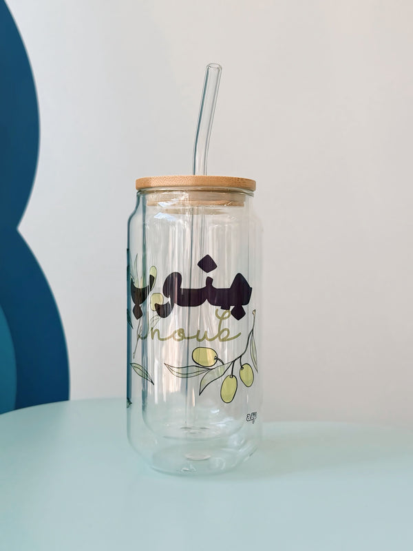 Jnoub Iced coffee glass cup