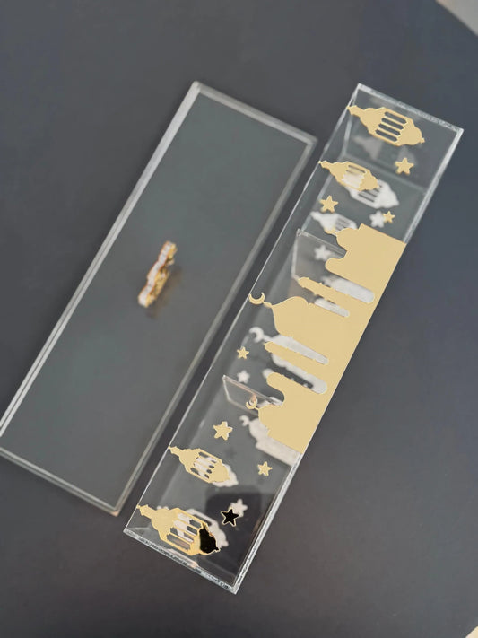 Gold Ramadan Palms Rectangle Box