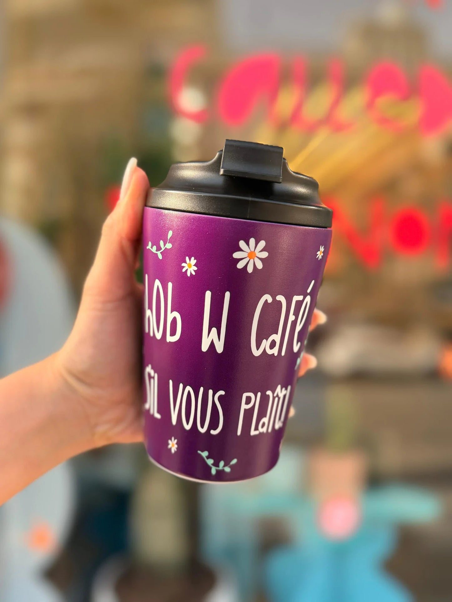 Hob w Cafe Sil Vous Plait Stainless Steel Mug + Gift Box