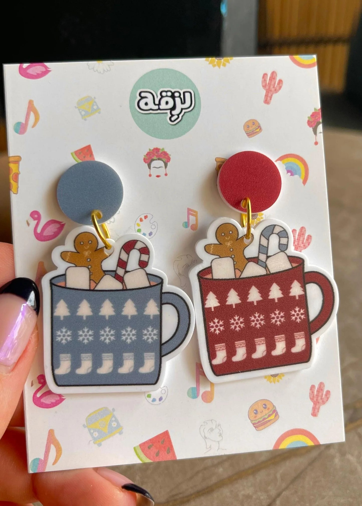 Hot Chocolate Christmas Earrings