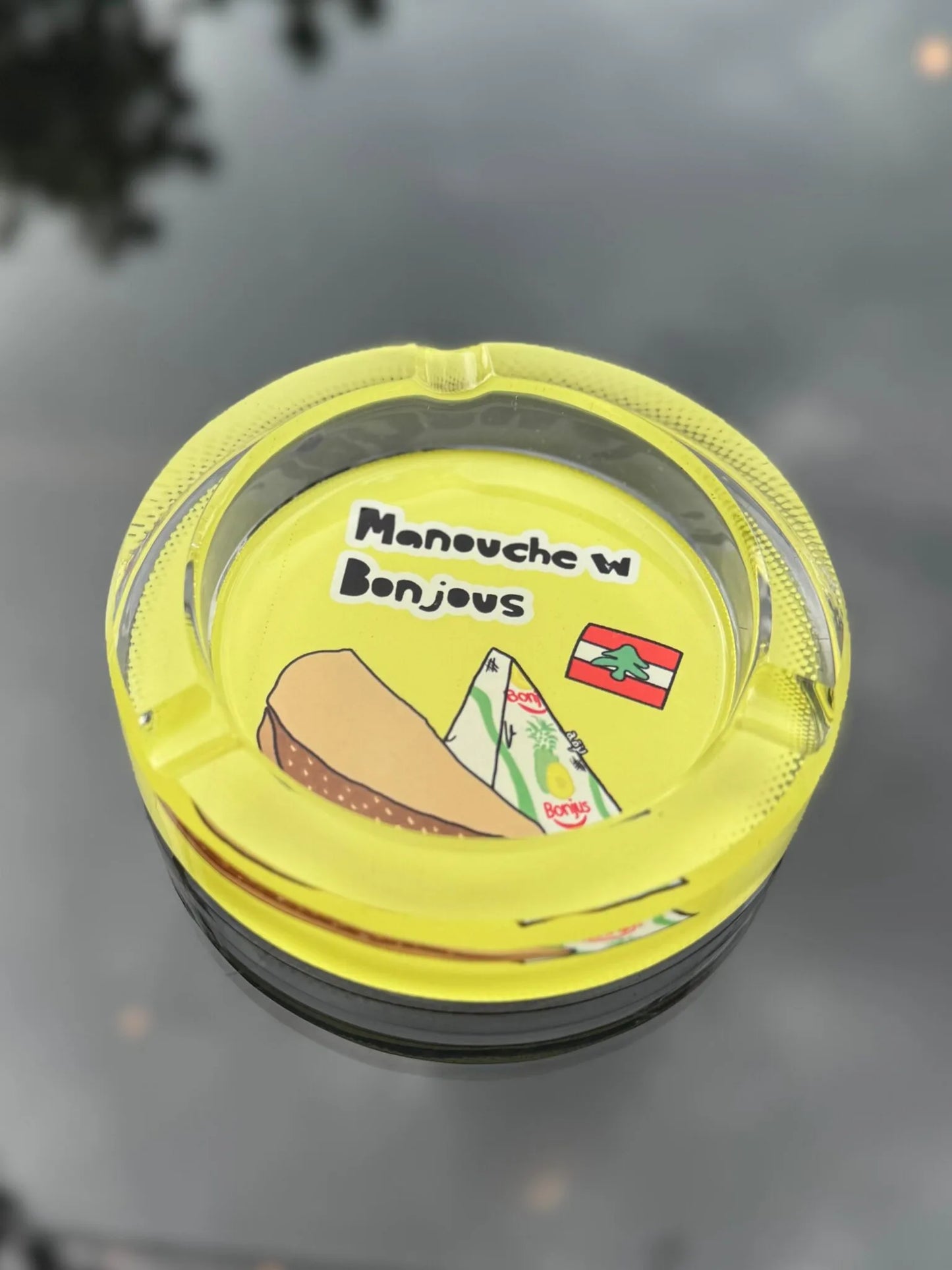 Man2ouche w Bonjus Glass Ashtray