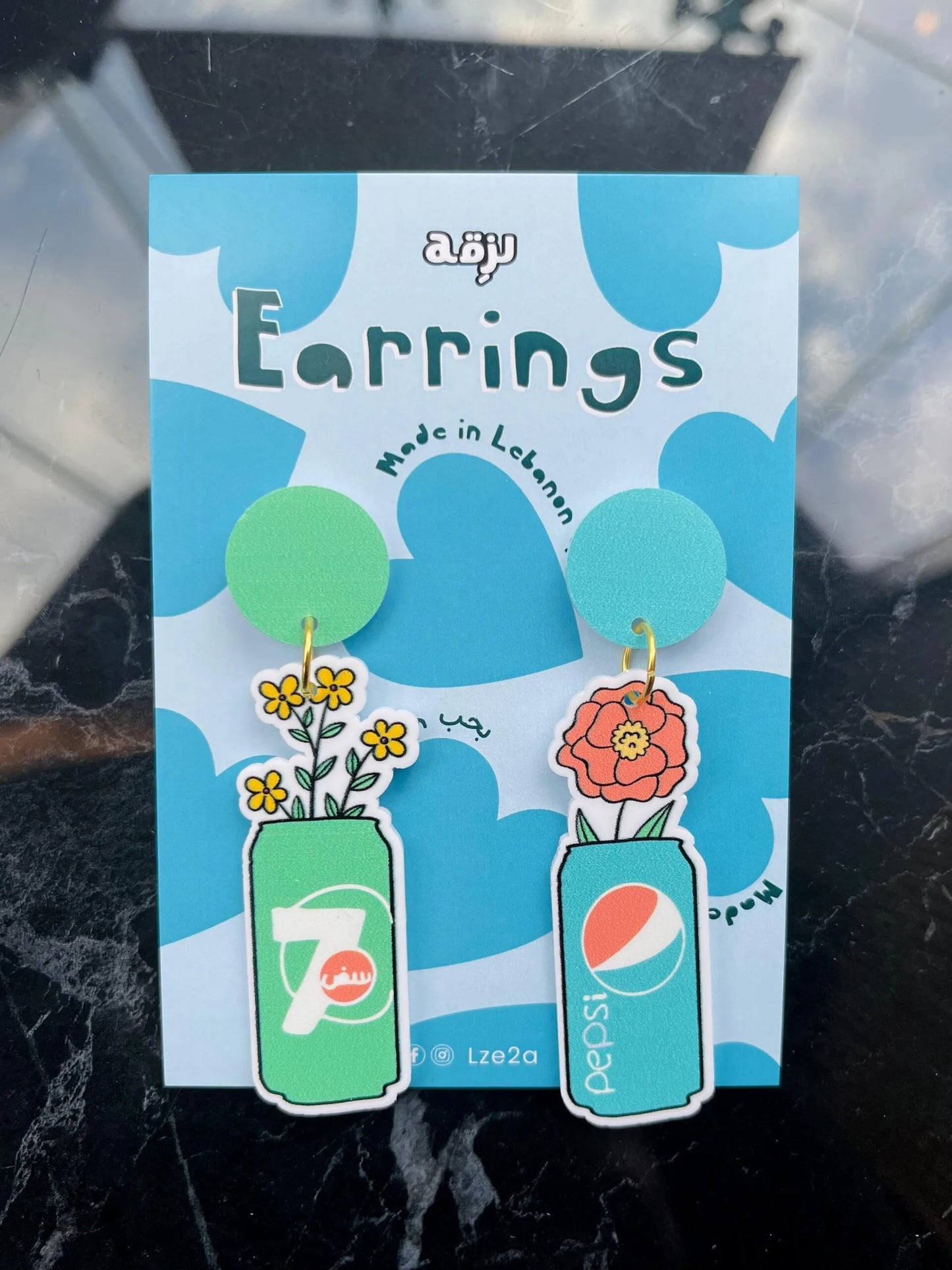Pepsi & 7up Flowers Earrings