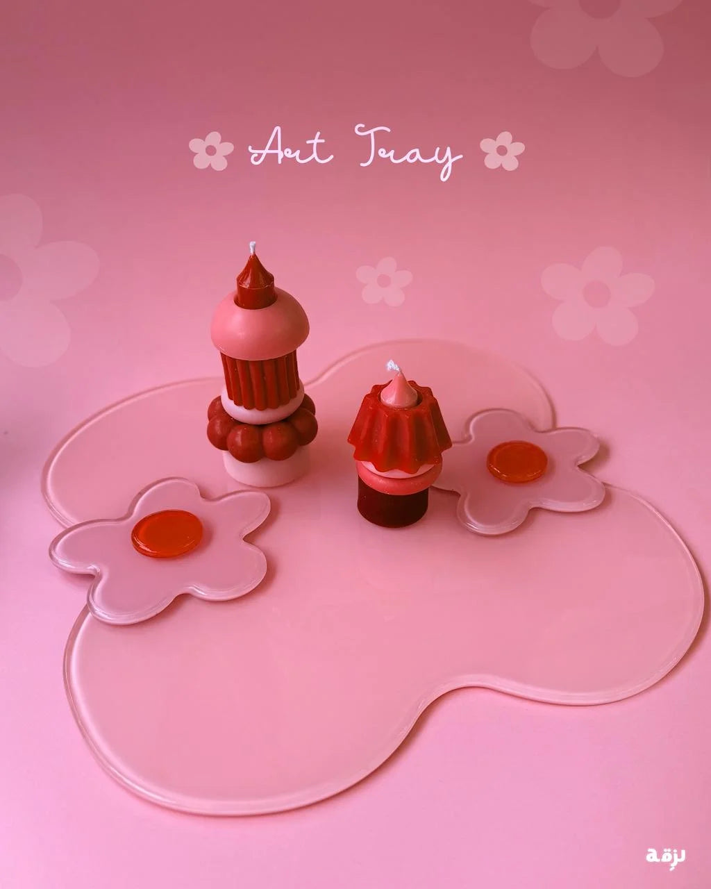 Pink Flower Artstract Tray