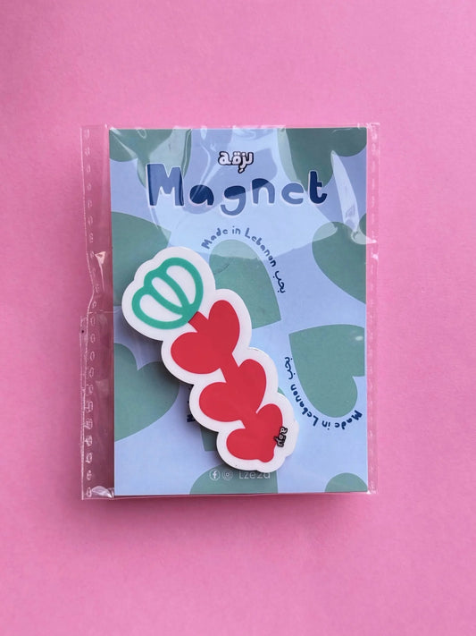 Red Shaffe Flower Magnet