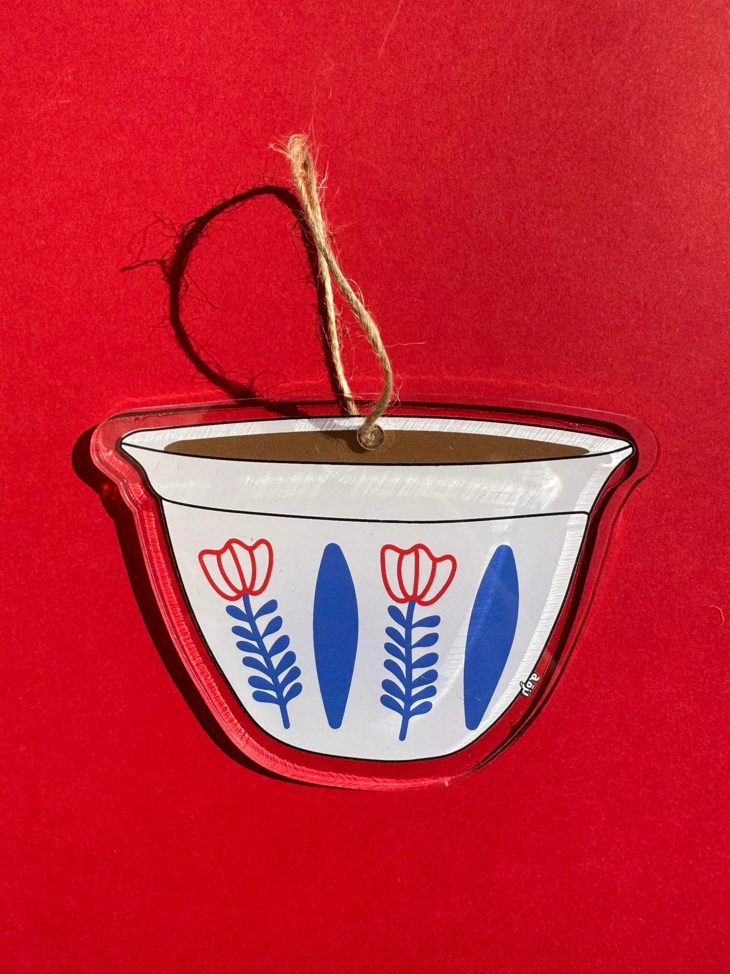 Shaffe Blue Cup Ornament Tree