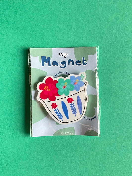 Shaffe Blue Flowers Magnet