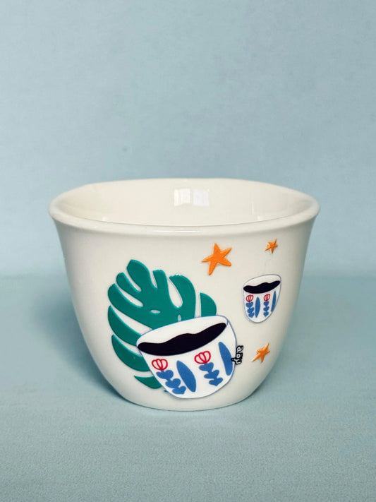 Shaffe Blue Flowers Shaffe Cup