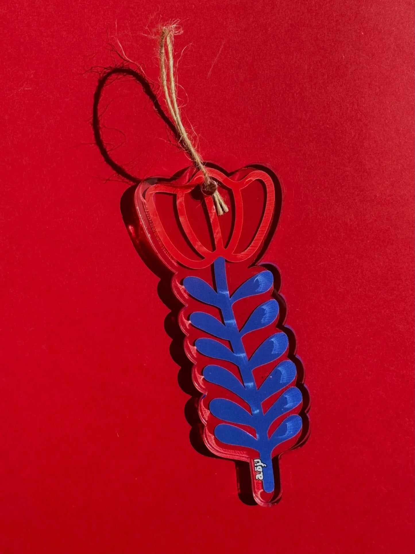 Shaffe Flower Blue Ornament Tree