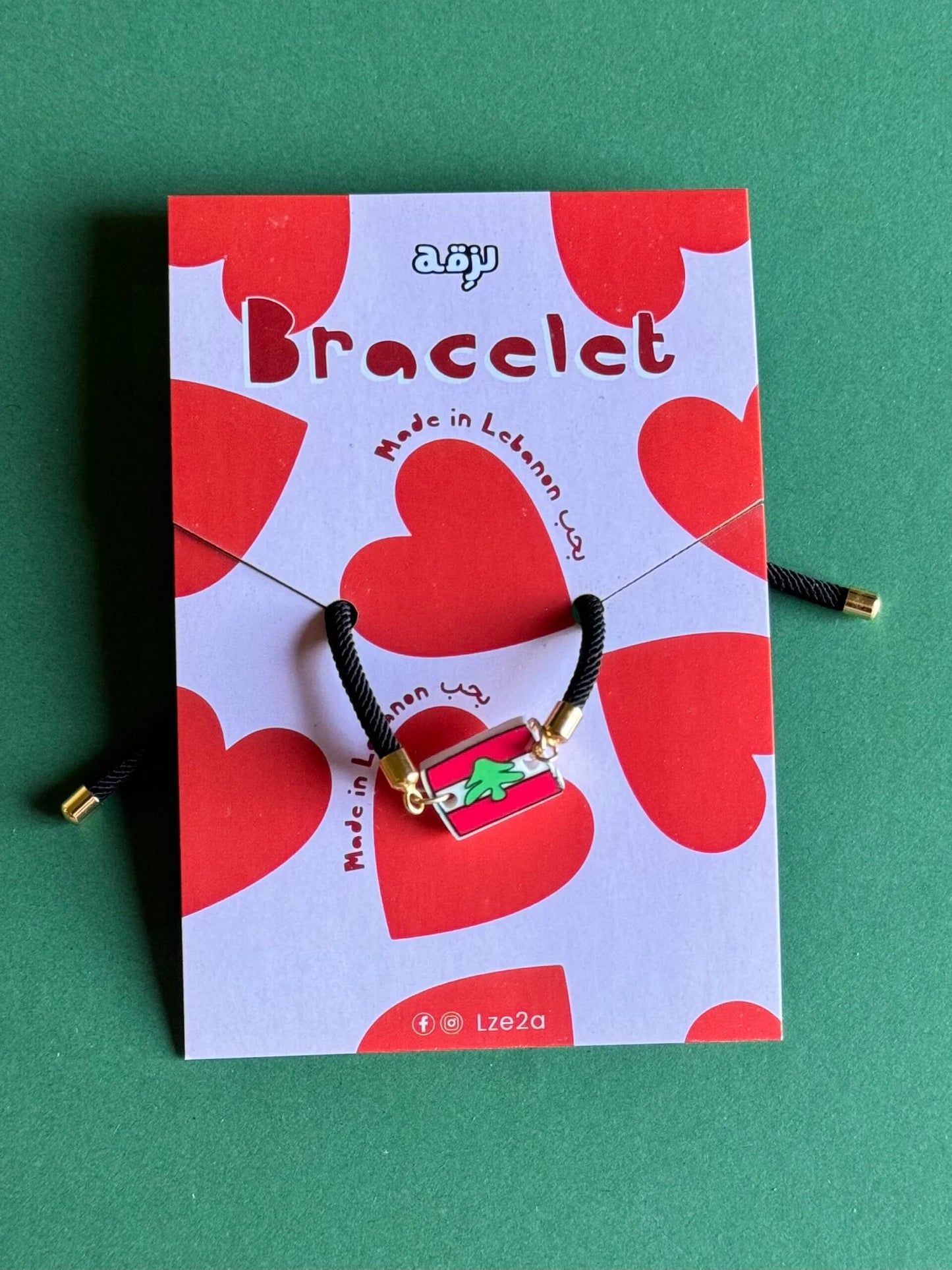 Lebanese Flag Bracelet