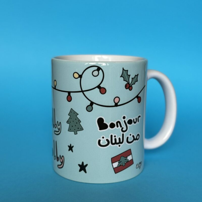 Bonjour mn Lebnen glass mug