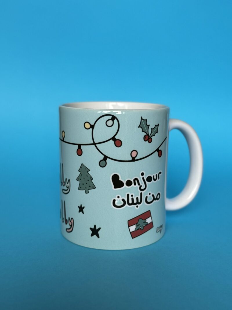 Bonjour mn Lebnen glass mug