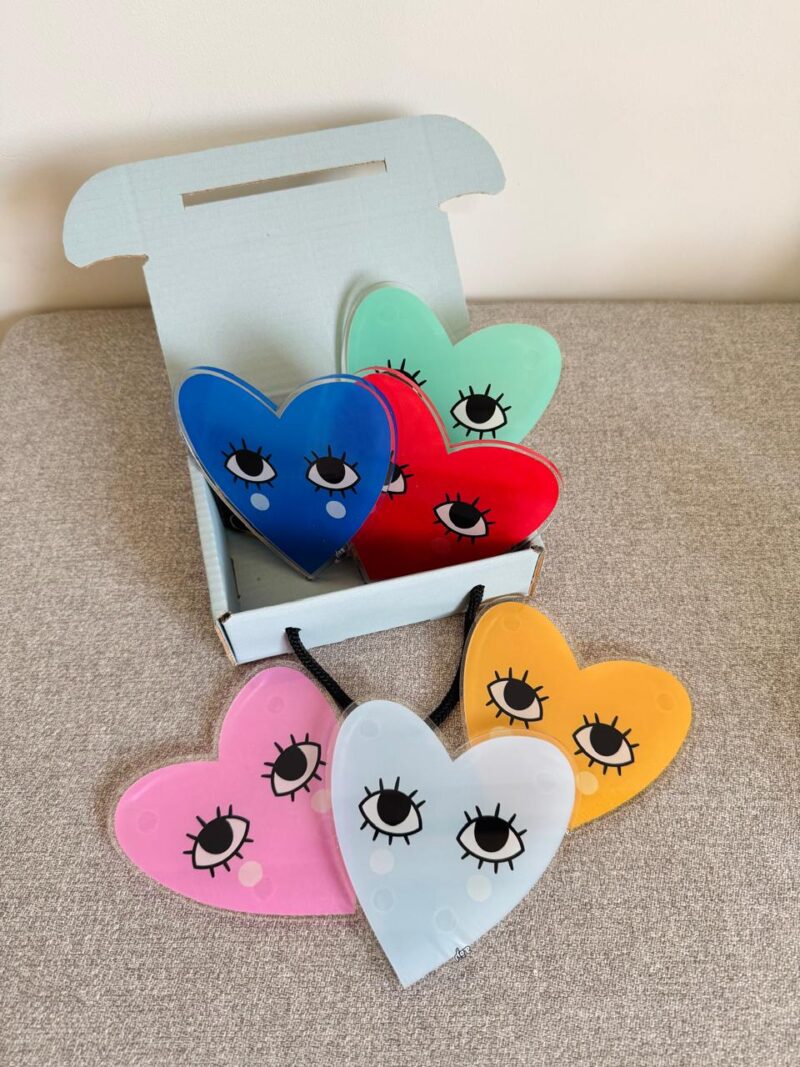 Set Of 6 Funky Hearts Coasters