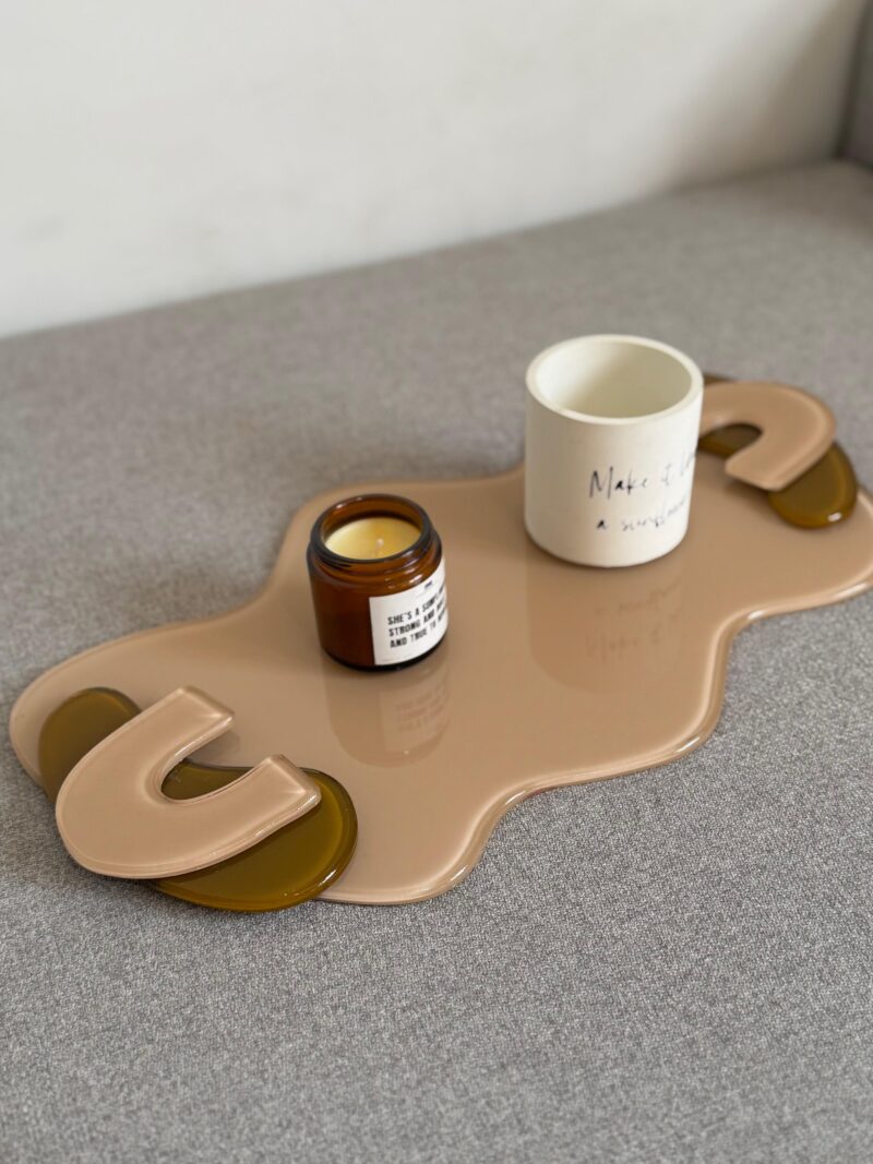 Coffee Brown Artstract Tray