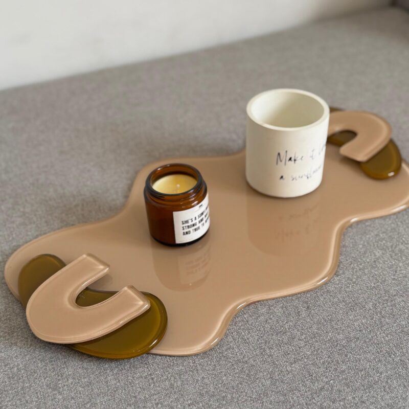 Coffee Brown Artstract Tray