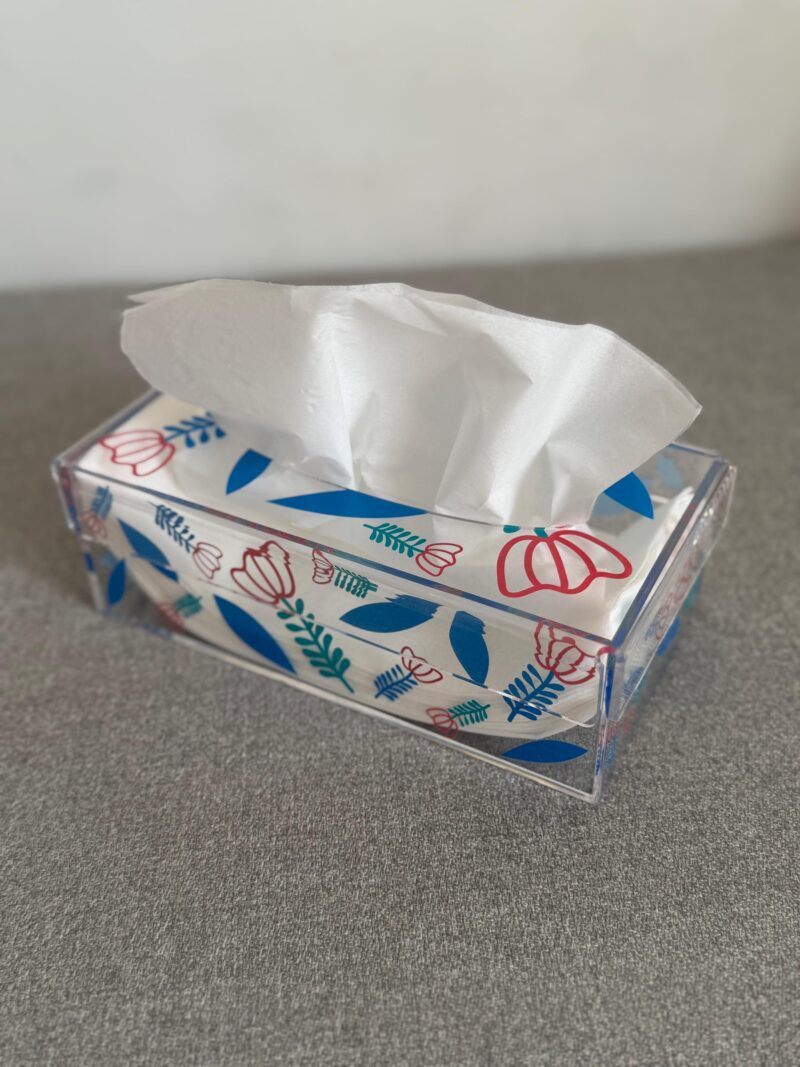 Shaffe Flowers Pattern Tissue Box