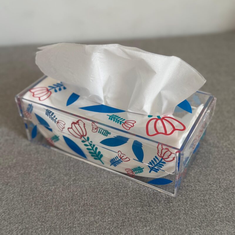 Shaffe Flowers Pattern Tissue Box