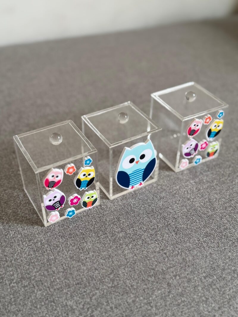 Set Of 3 Owls Sugar Boxes