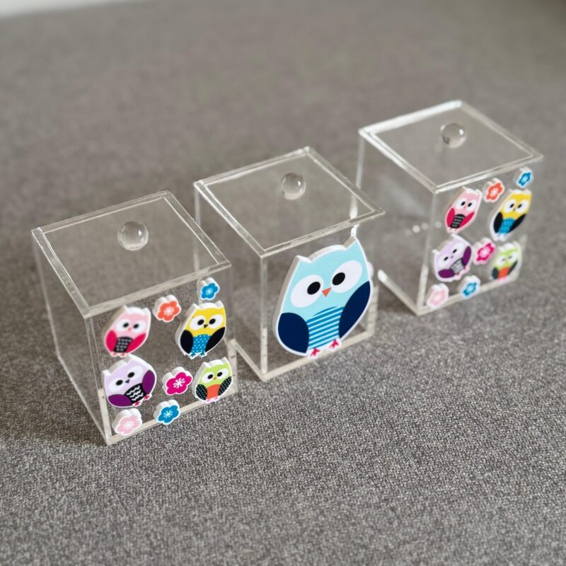 Set Of 3 Owls Sugar Boxes