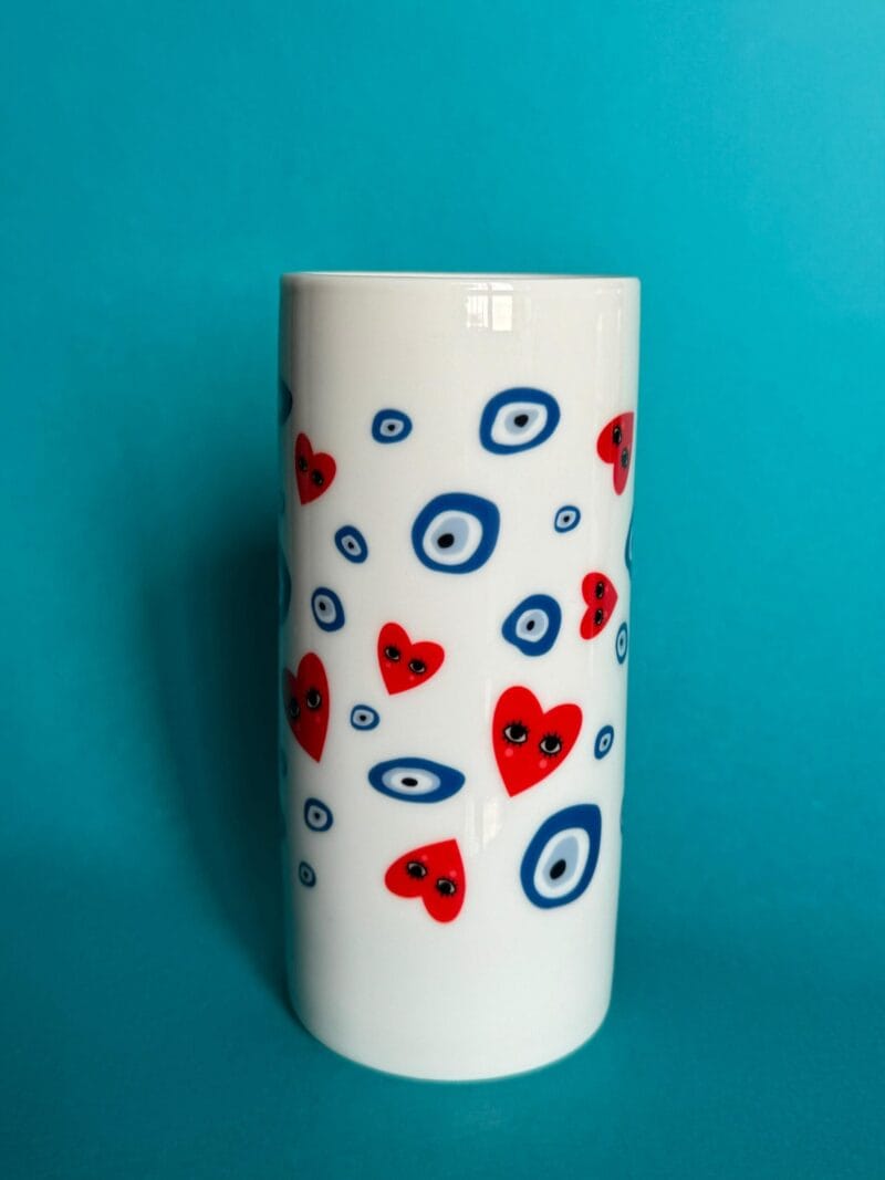 Evil Eye White Glass Mug - Image 2